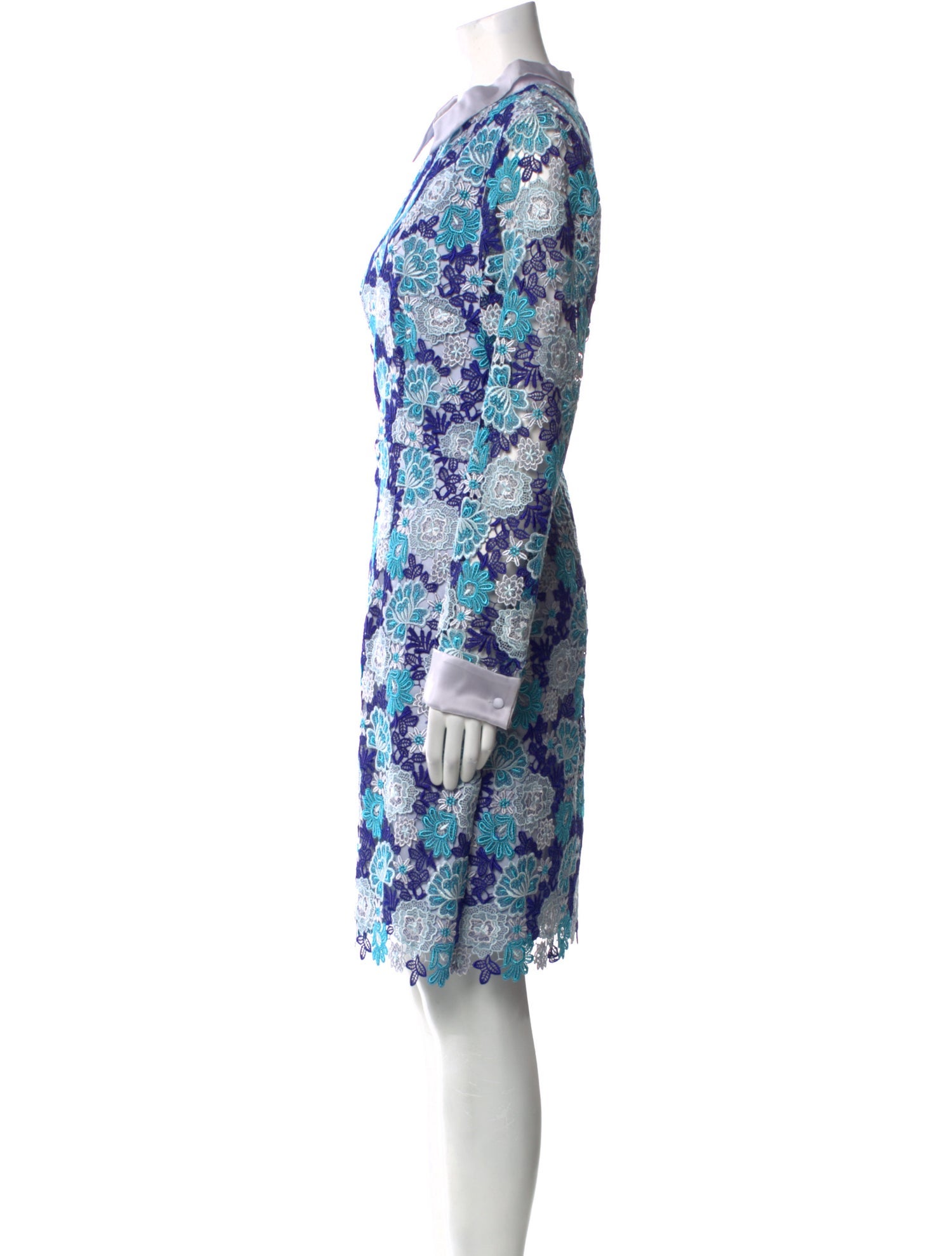 Mikael Aghal Lace Pattern Knee-Length Dress